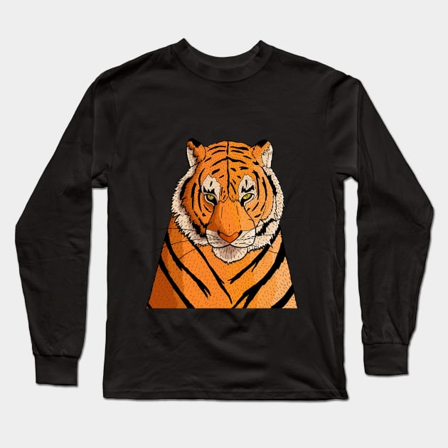 The big Tiger Long Sleeve T-Shirt by Swadeillustrations